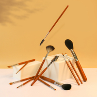 Ensemble de pinceaux de maquillage en poudre pour fond de teint pour cheveux végétaliens professionnels 12 pièces Kit de pinceaux de maquillage pour ombres à paupières