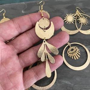 Juego de Pendientes Bohemios, Dijes de Latón, Fornituras de Latón Crudo para Pendientes. Fornituras para Pendientes. Fornituras para la fabricación de joyería al por mayor - Product Image 2