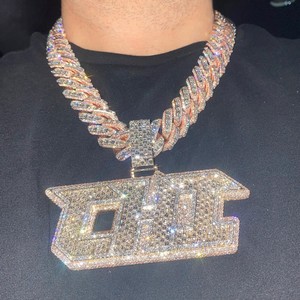 Sarva อัญมณีชุบทองโรสโกลด์เพชรเย็นจี้เสน่ห์เงิน925 VVS Moissanite แบบกำหนดเอง - Product Image 6