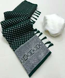 Nouvelle tenue de saree brodée tendance avec chemisier lourd à séquence de cordon unique sur tissu en filet d'organza pour les mariages - Product Image 5