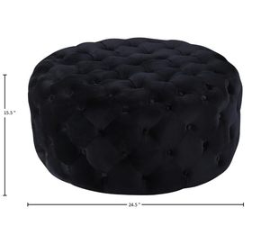 Velours noir tufté canapé pouf cercle Bar Table café côté canapé ferme Style tabourets pour hôtel chambre doux confortable - Product Image 2