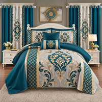 Ensemble de draps de lit personnalisés avec rideaux assortis, drap plat imprimé doux, drap-housse, vente en gros d'usine OEM ODM