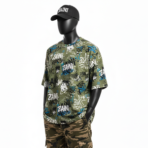 T-shirt ample pour homme en jersey de coton premium 220 GSM, doux, respirant, imprimé intégral, logo personnalisé, t-shirt pour homme - Product Image 4