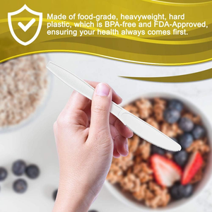 Juego de Cubiertos Desechables Compostables, Biodegradables y Ecológicos (Tenedores y Cuchillos) de Material PLA, Aptos para Alimentos, Libres de BPA, Reciclables, para Fiestas - Product Image 4