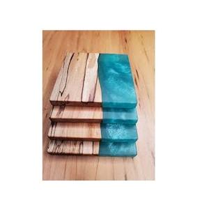 Posavasos de té de resina epoxi y madera con estilo superior, posavasos de madera y resina de aspecto moderno personalizado al por mayor, diseño creativo, superventas - Product Image 4