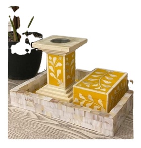 กล่องของขวัญรอมฎอนอาหรับ,ชุดกล่องถาดเตาบาคอร์ฝังมุก - Product Image 1