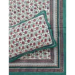 Juego de Sábanas y Fundas de Almohada de Algodón 100% Premium, Estampado Floral a Mano, Tela de Microfibra, para Cama Doble, Uso Doméstico y Hospitalario - Product Image 1