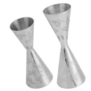 Jigger Doble de Lujo Moderno en Plata con Detalle de Bola de Madera - Herramienta de Medición de Cócteles de Acero Inoxidable de Primera Calidad - Product Image 2
