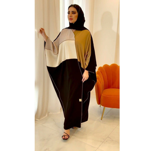 Casual Wear Plain Arabic Abaya With <b>Chiffon</b> Hijab <b>Scarf</b> EID Modest Islamic Clothing Dubai Elegant Shiny Silk Open Abay - Product Image 5