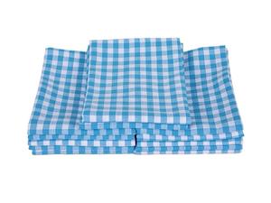 Toalla de cocina con patrón de rayas de Golf de 100% algodón, secado rápido y sostenible para uso doméstico, técnicas tejidas a cuadros azules - Product Image 2