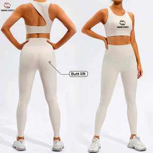 Nouvel ensemble de yoga pour femmes, vêtements de sport pour femmes, vêtements de sport actifs, tenue de course à pied, ensemble de yoga, ensembles de sport sans couture - Product Image 1