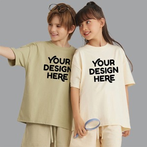 Alta calidad al por mayor 100% algodón niños Camiseta cuello redondo Casual impresión personalizada diseñador liso niños Unisex marca - Product Image 6