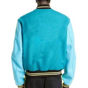 Chaqueta universitaria unisex de retazos de calidad personalizada, Mangas de cuero de chenilla bordadas, a prueba de viento, estilo universitario de béisbol, informal - Product Image 2