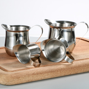 Brocca per Latte in Polvere in Acciaio Inox con Logo Personalizzato, Mini Brocca per Crema e Montaggio del Latte per Caffè, Latte, Cappuccino ed Espresso - Product Image 5