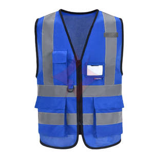 Gilet de sécurité réfléchissant avec poches, fermeture éclair, haute visibilité, classe 1 ANSI, EN ISO 20471, imperméable, logo personnalisé, OEM, gilet pour homme - Product Image 1