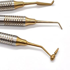 Ensemble de 6 instruments de restauration dentaire manuels en résine composite, revêtement en titane doré, certifié CE, poignée ergonomique - Product Image 3