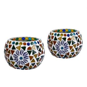 Factory Antique Mosaic <b>Glass</b> Candle <b>Holder</b> Cheap <b>Tealight</b> <b>Holder</b> <b>Glass</b> Candle <b>Holder</b> for Wedding Decorative - Product Image 3