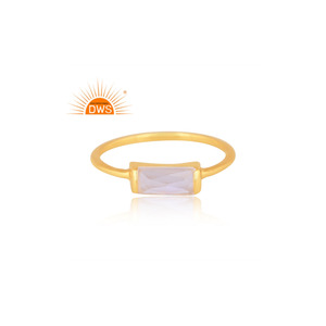 Mejor Venta de plata esterlina chapada en oro Natural Arco Iris Luna piedra apilable anillo Demi joyería fina para mujeres - Product Image 3