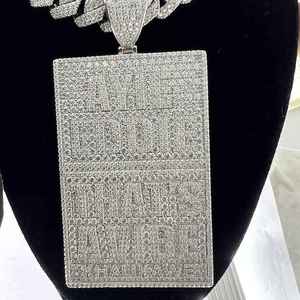 Moissanite VVS Hip Hop Or Blanc Design Lettre Ronde Diamant Pendentif Pour Hommes Argent Sterling 925 - Product Image 3