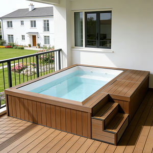 Piscina Elevada para Balcón con Sofá y Plataforma para Tomar el Sol, para Terraza Exterior del Hogar, de Fibra de Vidrio Resistente con Bomba de Filtro - Product Image 3