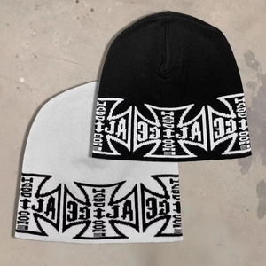Gorro de punto de invierno con estampado Digital personalizado OEM, ropa de calle para hombre, Jacquard, Hip Hop, gótico, cálido, Unisex para adultos - Product Image 1