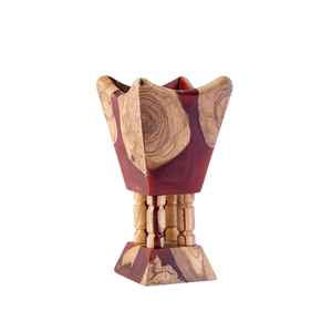 Quemador de Incienso Indio de Madera de Acacia de Lujo, Hecho a Mano, Aromatizante Árabe Anti-Olores para el Hogar, Regalo de Boda, Decoración Roja - Product Image 1