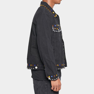 Hot Selling Premium Quality Canvas Thin Stand Collar Front Logo <b>Rhinestone</b> <b>Jacket</b> Warm Winter Comfortable Breathable High Street - Product Image 5