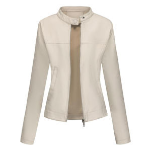 Veste en cuir classique pour femme, design élégant, vêtement d'extérieur durable pour le style urbain, vêtements décontractés et temps froid - Product Image 1