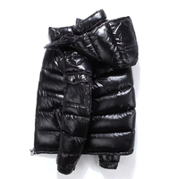 Chamarra Acolchada de Plumas de Alta Calidad con Logotipo Personalizado OEM para Hombre, Chaqueta Gruesa con Capucha de Moda, Bomber de Invierno Brillante Personalizada para Hombre