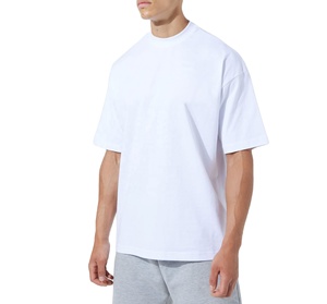 Camiseta Extra Grande para Hombre, Verde Oscuro, Hombros Caídos, Algodón Grueso, Estilo Urbano, Corte Holgado, Lisa, Manga Corta, Deportiva - Product Image 6