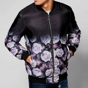 Chaqueta de invierno de béisbol de bombardero de satén para hombre hecha a medida con chaqueta de sublimación de cuello levantado - Product Image 1