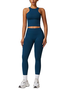 Conjunto de Yoga de nuevo estilo 2025 al por mayor conjunto de Yoga de precio barato para mujer conjuntos transpirables de ropa de gimnasio de secado rápido hechos en Pakistán OEM - Product Image 4
