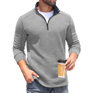Sweat-shirts de sport pour hommes, col montant, fermeture éclair, manches longues, de haute qualité, avec logo personnalisé, pour la course à pied, le streetwear, les activités sportives et la salle de sport - Product Image 3