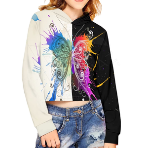 Nouveau Style Custom Made Femmes Crop Top Hoodies Marque Privée Vêtements D'hiver Femmes Crop Top Hoodies - Product Image 2