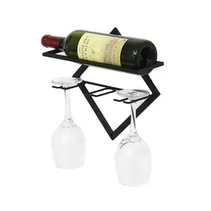 Pack De Parede De Metal Cremalheira Do Vinho Garrafa De Vinho Rack e Stemware Hanger Bottle & Glass Holder