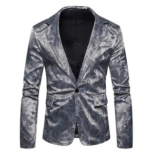 Conception de haute qualité peinture nouvelle mode Blazer 3d sublimation brillant hiver deux boutons costume hiver Floral hommes Blazers vestes - Product Image 5