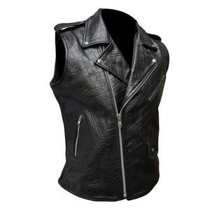 Chaleco de motociclista para motociclistas, chaleco clásico de invierno a la moda, fabricante de tela Cordura de cuero suave de vaca en Pakistán - Product Image 5