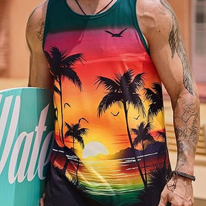 เสื้อกล้ามถักระบายอากาศสำหรับผู้ชายขนาดพลัสไซส์พร้อมช่องระบายอากาศ - Product Image 4