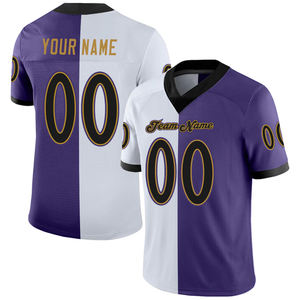 Youth American <b>Football</b> Jersey <b>White</b> And Purple Color With Custom Team Name And Number American <b>Football</b> Mesh Jersey - Product Image 4