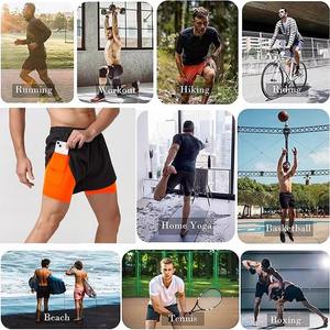 Shorts d'entraînement décontractés pour hommes vêtements de sport personnalisés 100% Polyester respirant coupe-vent solide taille élastique Style sportif Shorts de gymnastique - Product Image 6