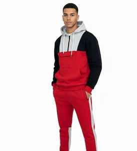 Men's Casual 2-Piece Printed Solid Sweatsuit Quarter Zip Hoodie Jogger Sweatpants Lightweight Fleece 100% Cotton Breathable - Product Image 5