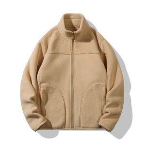 Veste chaude en polaire réversible à col montant pour homme et femme Doublure en sherpa en peluche Unisexe Polaire épaisse de type fourrure de vison pour l'hiver - Product Image 6