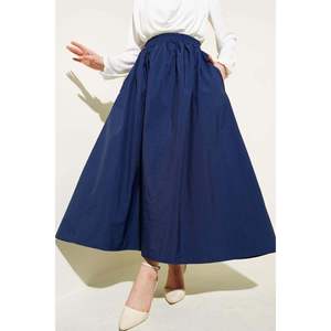 <b>Waist</b> <b>Elastic</b> Pocket Parachute <b>Skirt</b> Navy Blue - Product Image 1