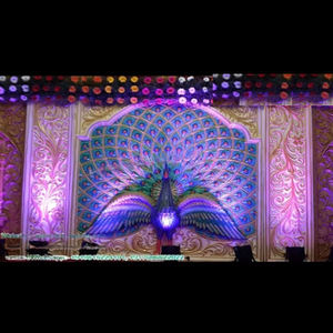 Paneles de fondo de tema de pavo real de fibra de boda, marcos de arco de fibra de boda musulmana tradicional, decoración de boda canadiense, exportaciones de DST del Reino Unido - Product Image 1