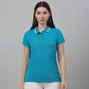 เสื้อโปโล Fit2Fight ขายส่ง ออกแบบปักลายตามสั่งสำหรับผู้หญิง เสื้อโปโลผู้หญิงคุณภาพสูง ไม่มีโลโก้ สั่งทำได้ - Product Image 1