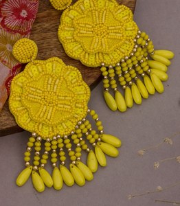 Pendientes Fleur, Joyería con Cuentas Naranjas, Pendientes Personalizados con Múltiples Cuentas, Joyería Festiva para Mujer al Mejor Precio - Product Image 3