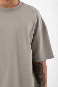 T-shirt basique à épaules tombantes pour hommes 2025 coupe surdimensionnée ourlet incurvé couleur personnalisée haute qualité % 100 coton décontracté Streetwear OEM - Product Image 6