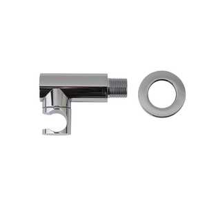 Support en laiton chromé pour pomme de douche, sortie d'eau ronde, élégant accessoire pour salle de bain et toilettes - Product Image 1