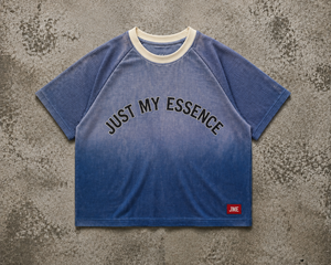 Custom Raglan Sleeve Washed Distressed <b>T</b>-<b>Shirt</b> Chain Embroidery Slim Fit Thick Rib <b>Collar</b> Short Sleeve Men's Cotton Top <b>Shirt</b> - Product Image 1