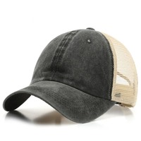 Casquette de Baseball Vintage en Détresse Lavée Logo Personnalisé Hommes Casquette de Camionneur Maille Casual Femmes Casquettes Hip Hop Snapback Chapeaux de Soleil